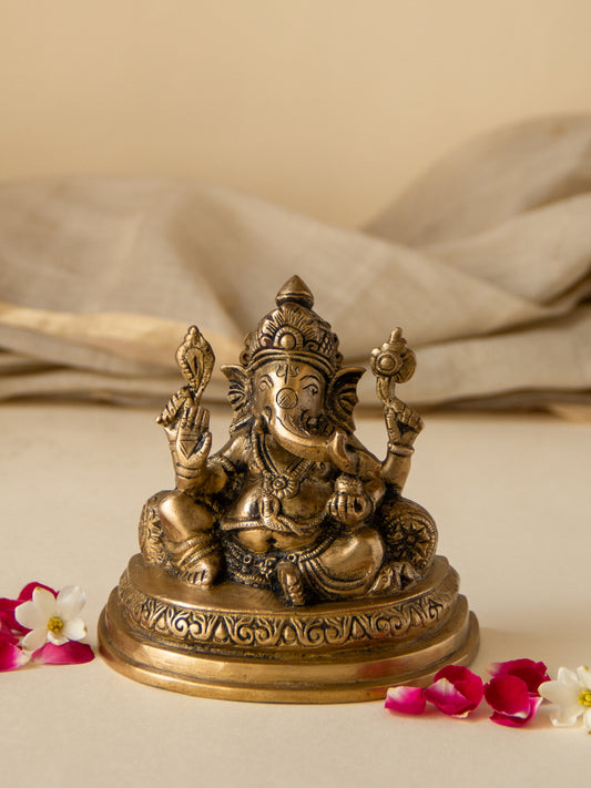 Takiya Ganesh Brass Idol