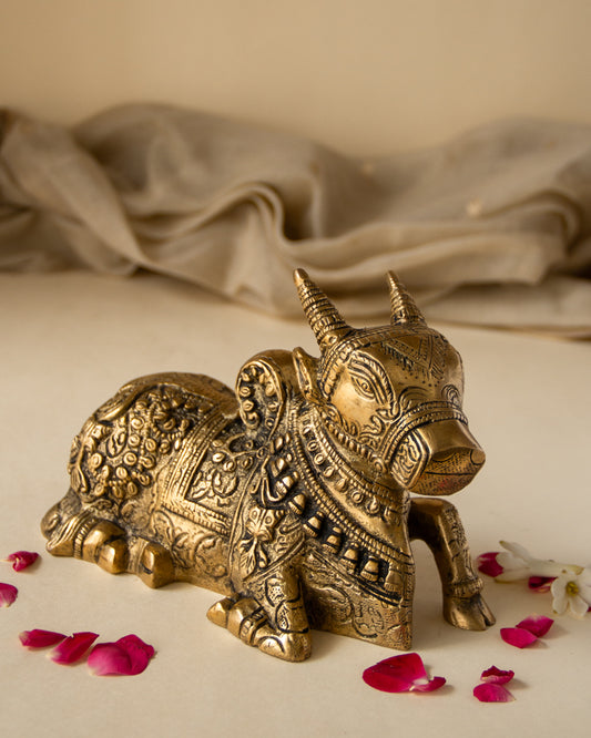 Fully Carved Brass Nandi