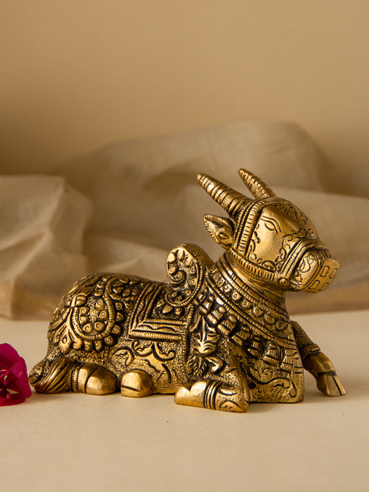 Fully Carved Brass Nandi