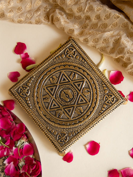 Brass Square Pooja Chowki