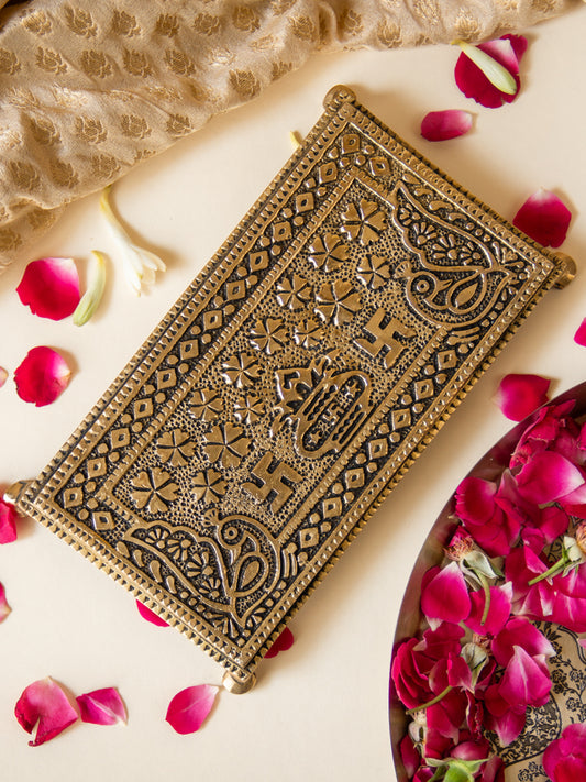 Brass Rectangle Pooja Chowki