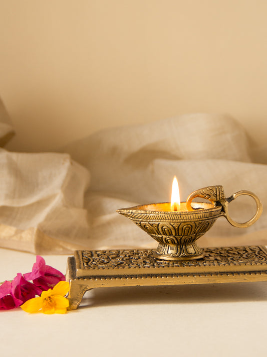 Brass Rectangle Pooja Chowki