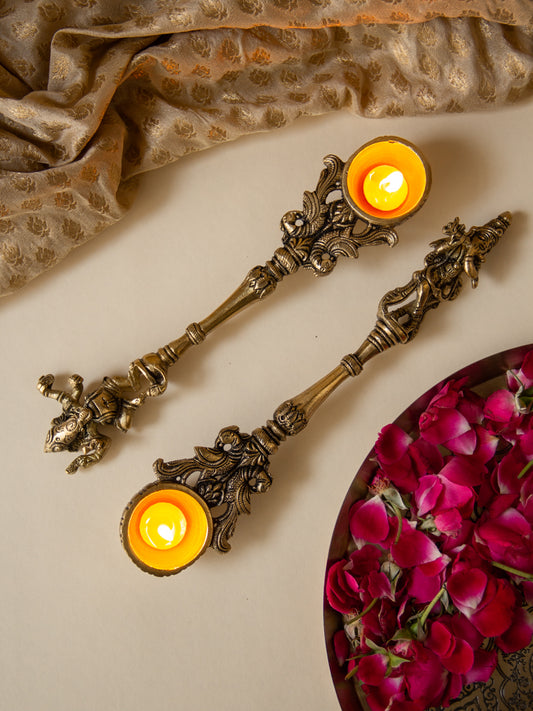 Brass Dancing Ganesha Pooja Spoon
