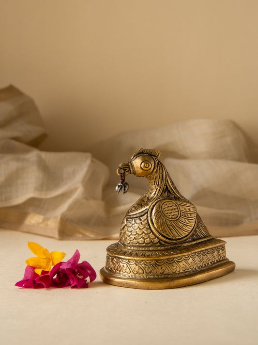 Brass Peacock Jhaba