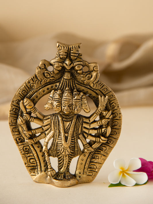 Panchmukhi Hanuman Brass Wall Plate