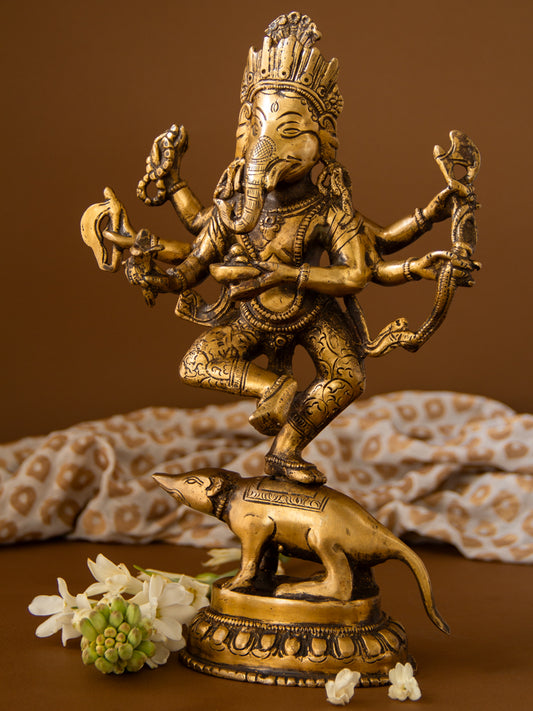 Dancing Lord Ganesha  Brass Idol