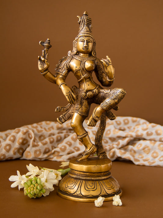 Dancing Ardhanarishvara (Shiva Shakti) Brass Idol