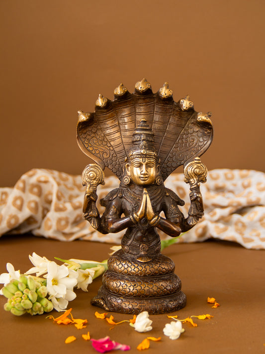 Panchmuki Nag Vishnu Brass Idol