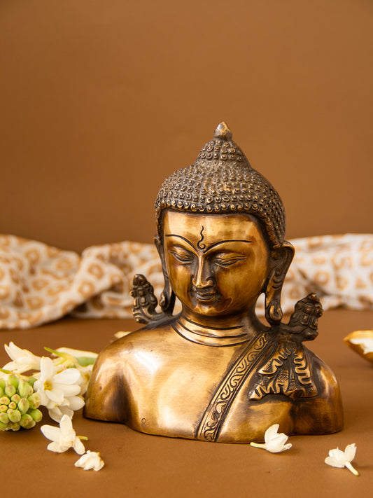 The Buddha Bust In Brass Idol