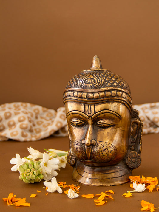 Hanuman Head Brass Idol