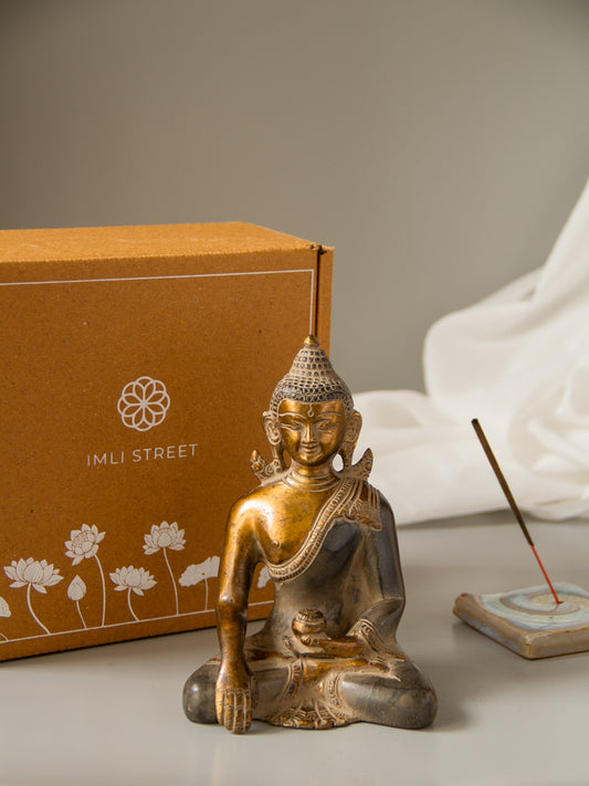 Bhumisparsha Buddha Brass Idol