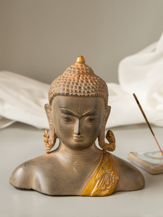 The Buddha Bust Brass Idol