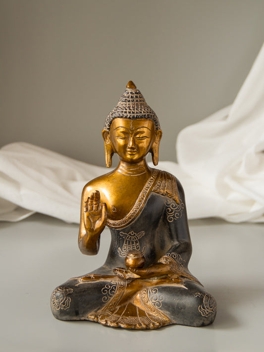 Gautam Buddha Preaching His Dharma Brass Idol
